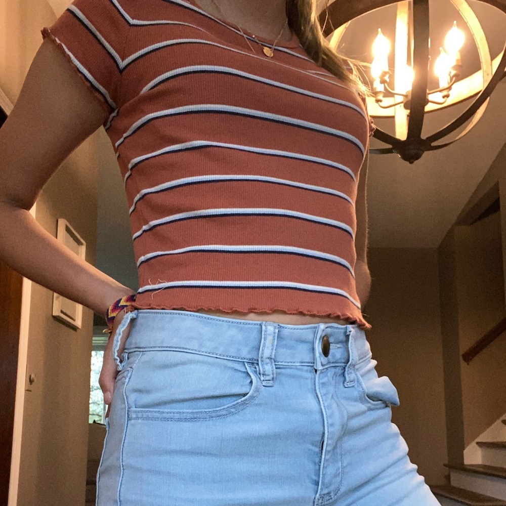 striped american eagle shirt